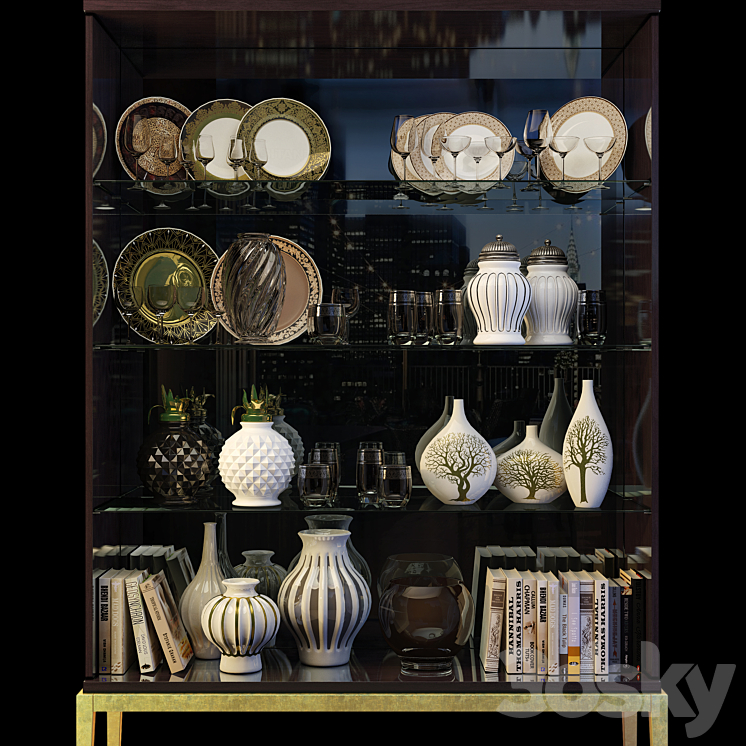 Wardrobe \/ Showcase Art Deco Gatsby. Cabinet \/ showcase by Cavio Casa 3DS Max - thumbnail 2