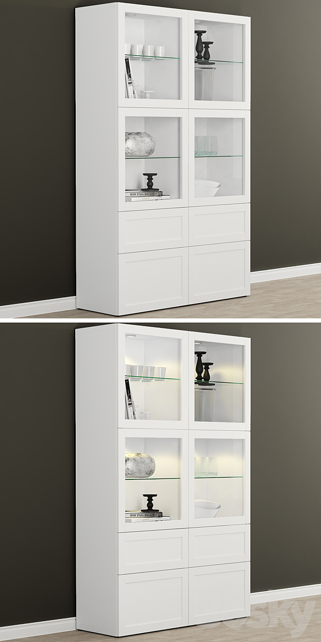 Wardrobe showcase Besta _ BESTO  Hanviken. Sindvik. 3DSMax File - thumbnail 2