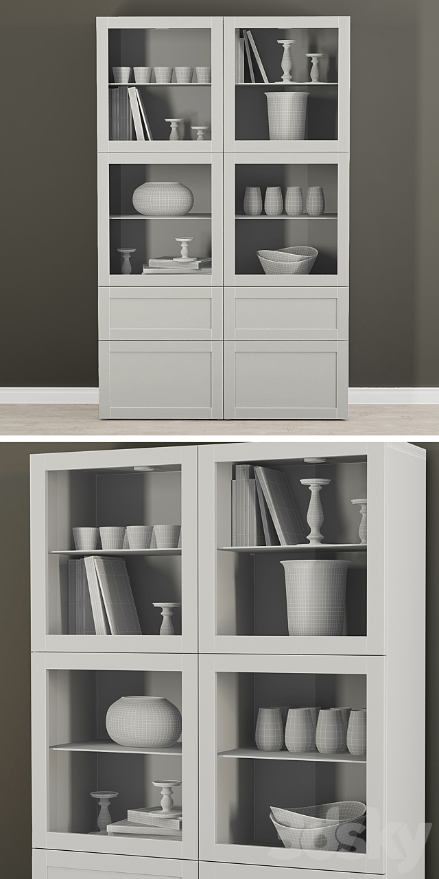 Wardrobe showcase Besta _ BESTO  Hanviken. Sindvik. 3DSMax File - thumbnail 3