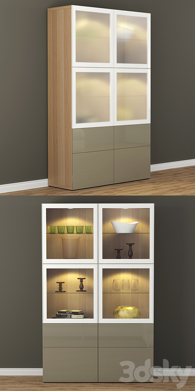 Wardrobe showcase IKEA BESTO _ Besta 3DSMax File - thumbnail 2