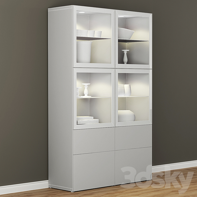 Wardrobe showcase IKEA BESTO _ Besta 3DSMax File - thumbnail 3