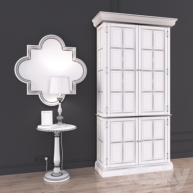 Wardrobe showcase “JORDAN CABINET” in vintage style 3DS Max Model - thumbnail 2