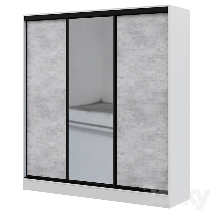 Wardrobe Sliding wardrobe 3-door Loft 210×230 cm 3DS Max - thumbnail 1