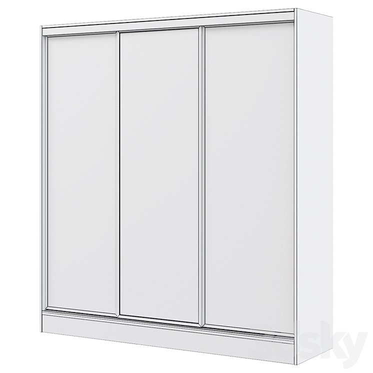 Wardrobe Sliding wardrobe 3-door Loft 210×230 cm 3DS Max - thumbnail 2