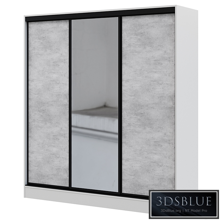 Wardrobe Sliding wardrobe 3-door Loft 210×230 cm 3DS Max - thumbnail 3