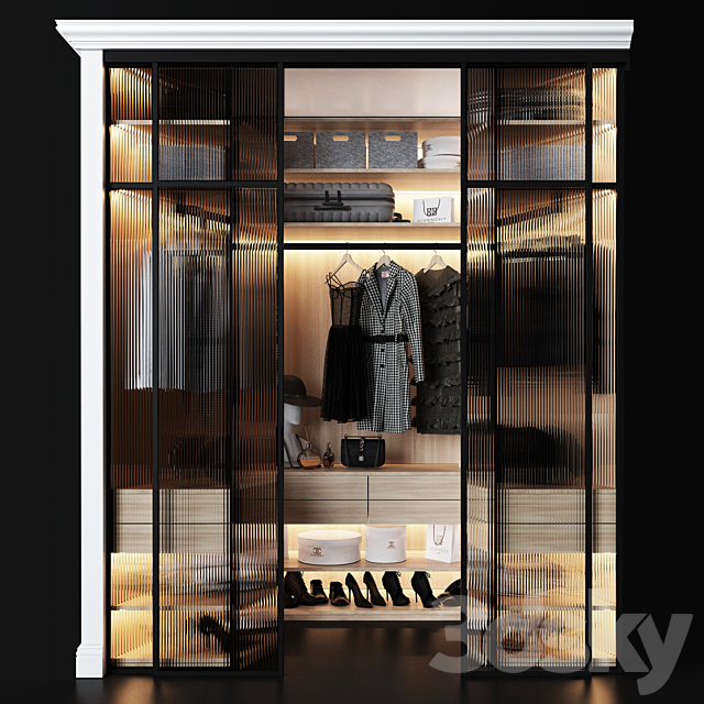 Wardrobe unit in the bedroom 3DSMax File - thumbnail 3