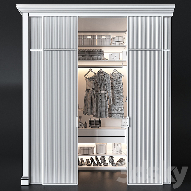 Wardrobe unit in the bedroom 3DSMax File - thumbnail 4