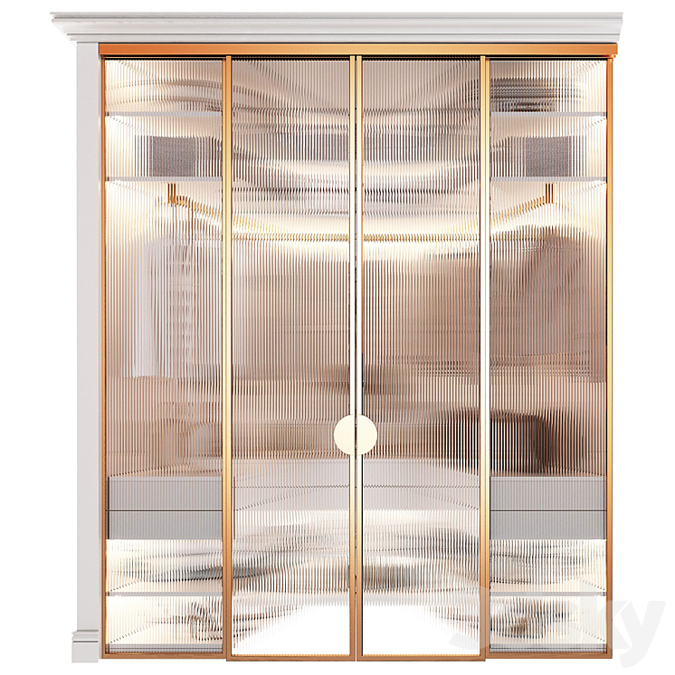 Wardrobe unit in the bedroom_2 3DS Max - thumbnail 2