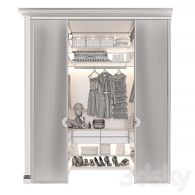 Wardrobe unit in the bedroom_2 3DSMax File - thumbnail 3