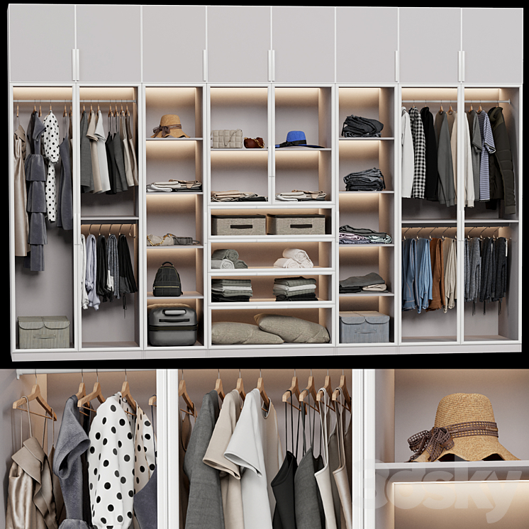 Wardrobe wall 3DS Max - thumbnail 1