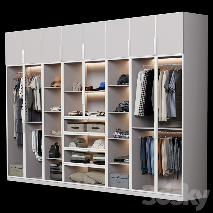 Wardrobe wall 3DS Max - thumbnail 2