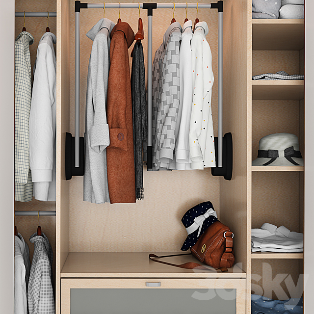 Wardrobe – wall closet 3DS Max Model - thumbnail 2