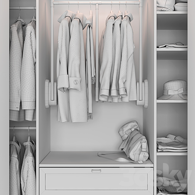 Wardrobe – wall closet 3DS Max Model - thumbnail 3