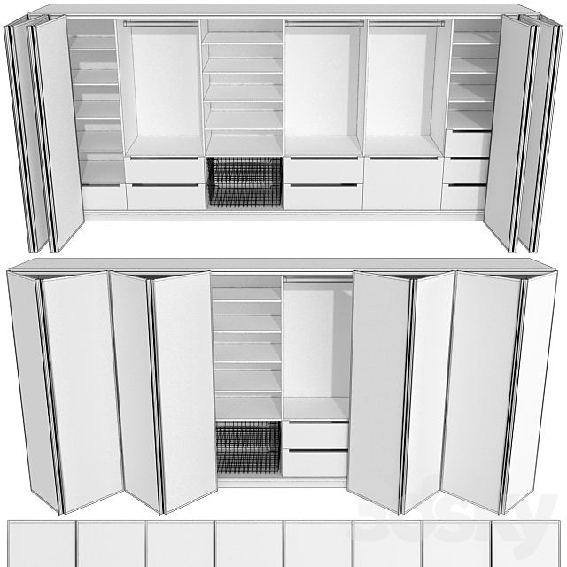 Wardrobe wardrobe folding doors 3DS Max Model - thumbnail 2