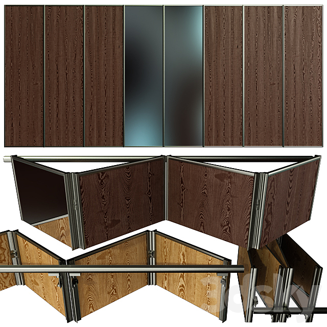 Wardrobe wardrobe folding doors 3DS Max Model - thumbnail 3