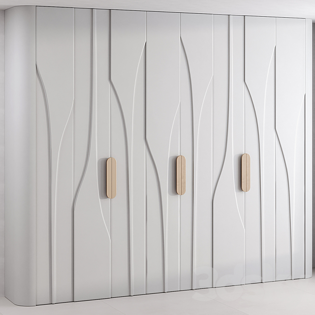 Wardrobe with abstract panel in 2 OPTIONS 3ds Max - thumbnail 3