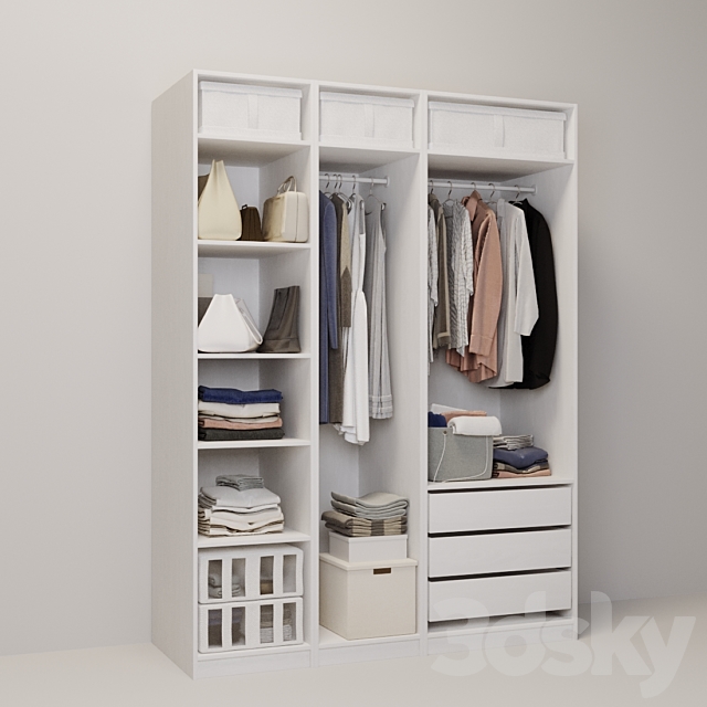 wardrobe with clothes 3ds Max - thumbnail 2