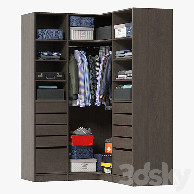 Wardrobe with Clothes 3DS Max Model - thumbnail 2