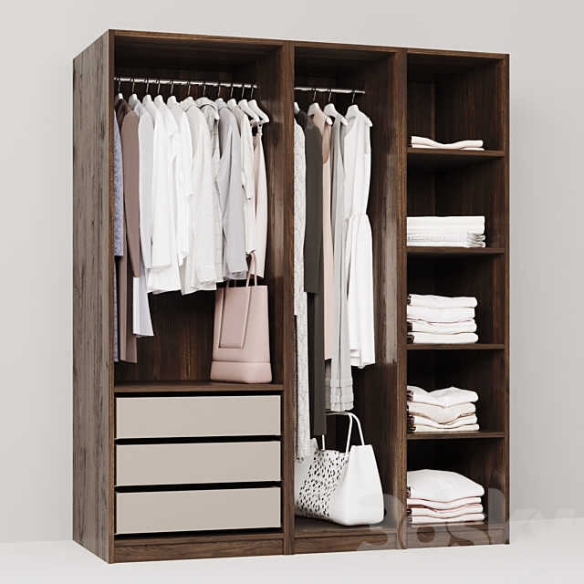 wardrobe with clothes 3DS Max Model - thumbnail 3