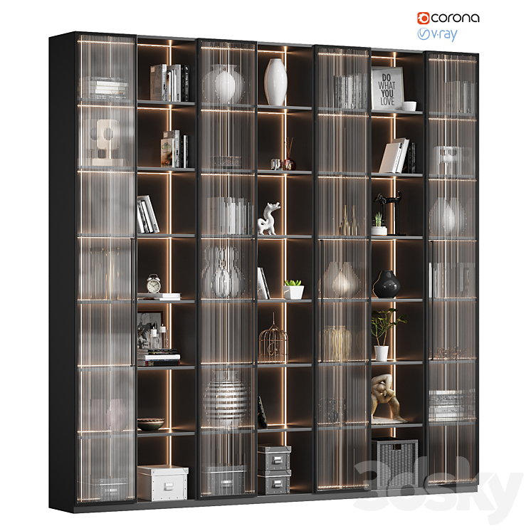 Wardrobe with decor # 16 3DS Max Model - thumbnail 1