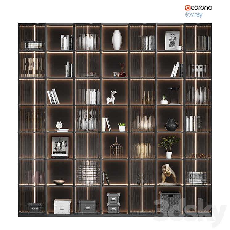 Wardrobe with decor # 16 3DS Max Model - thumbnail 2