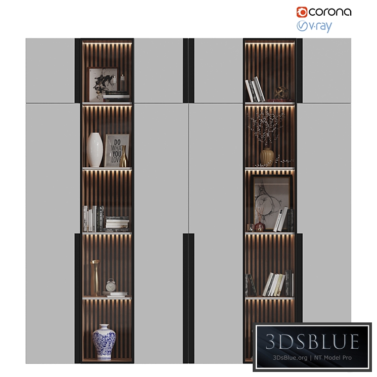 Wardrobe with decor # 2 3DS Max - thumbnail 3