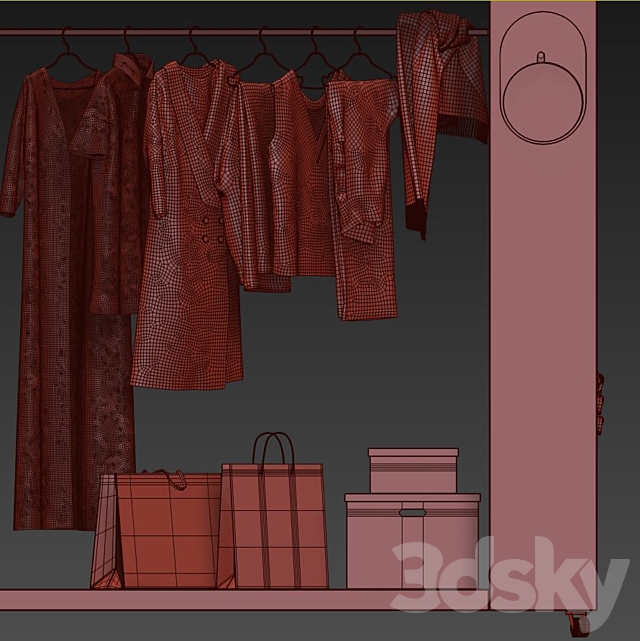 Wardrobe with decor 2 3DS Max Model - thumbnail 4