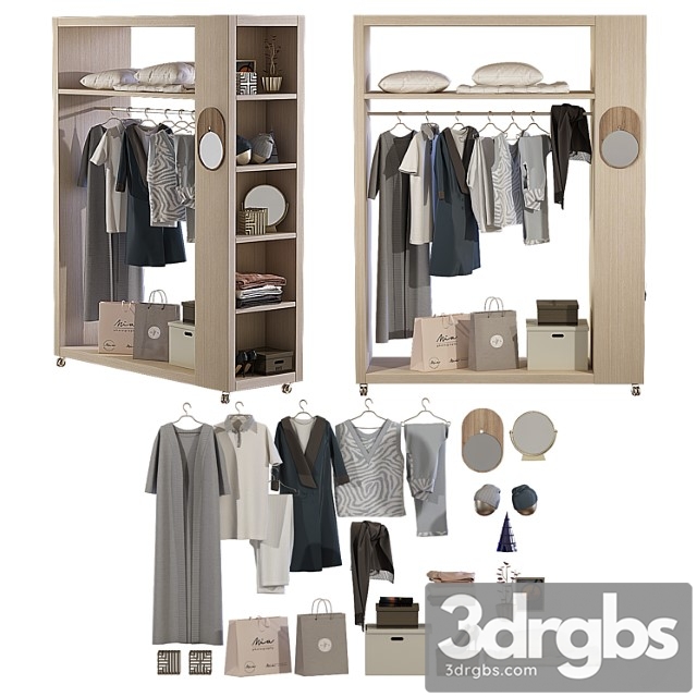 Wardrobe with decor 2 3dsmax Download - thumbnail 1