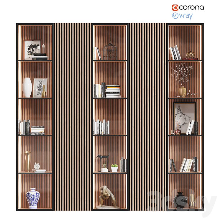 Wardrobe with decor # 3 3DS Max - thumbnail 1