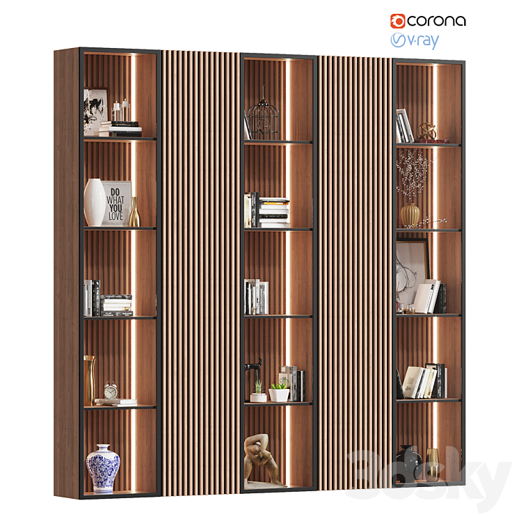 Wardrobe with decor # 3 3DS Max - thumbnail 2