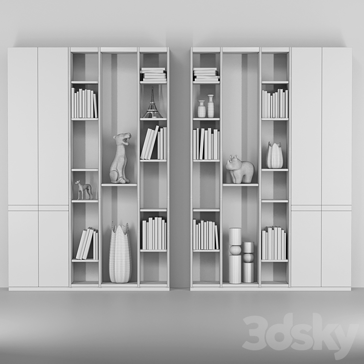 Wardrobe with decor 3DS Max - thumbnail 2