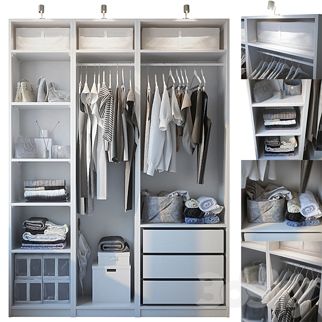 Wardrobe with filling 3ds Max - thumbnail 1