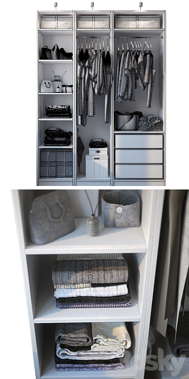 Wardrobe with filling 3ds Max - thumbnail 3