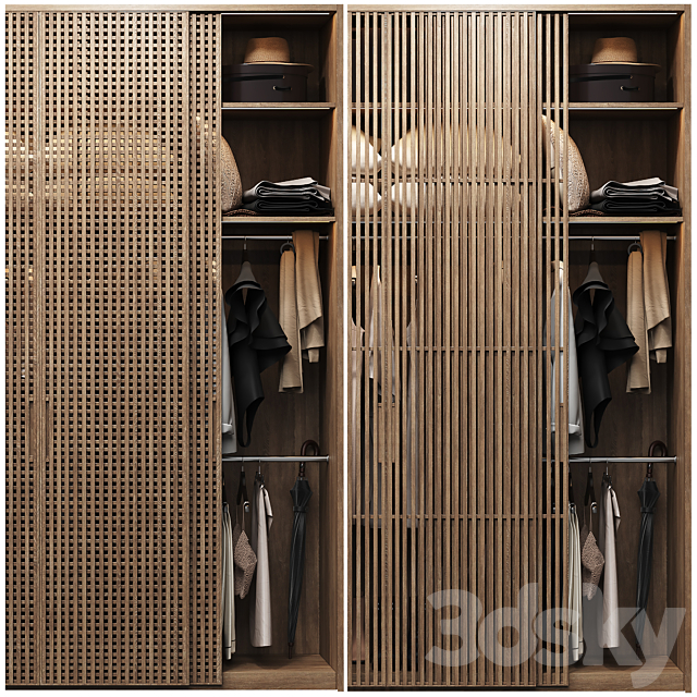 Wardrobe with filling and two front options 3ds Max - thumbnail 2