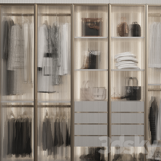 Wardrobe with glass doors_3 3DS Max Model - thumbnail 2