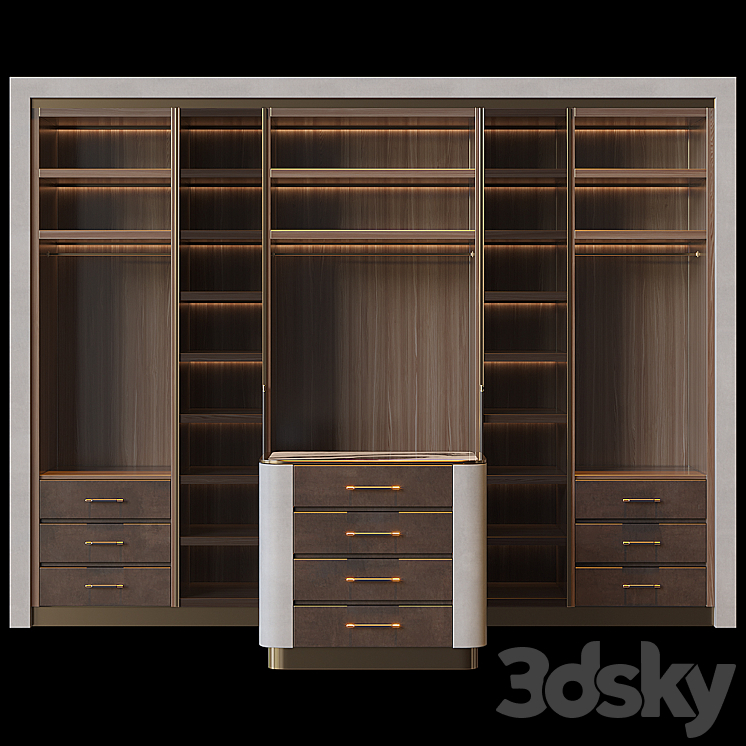 Wardrobe with island 3DS Max - thumbnail 1