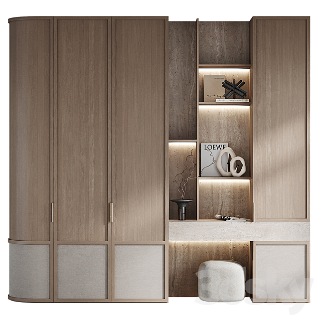 Wardrobe with Kushi decor 3ds Max - thumbnail 1