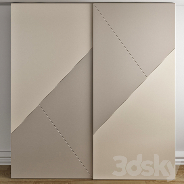 White wardrobe Cross 3DSMax File - thumbnail 2