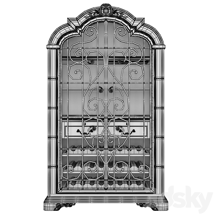 Wine cabinet Colette Wine Cabinet 3DS Max Model - thumbnail 2