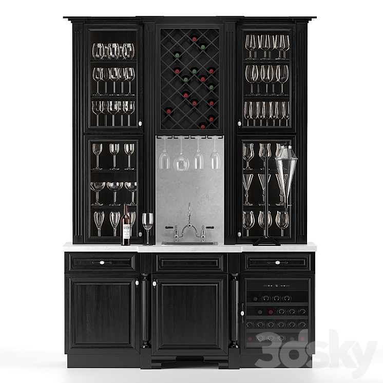 Wine cabinet with sink 3DS Max - thumbnail 1