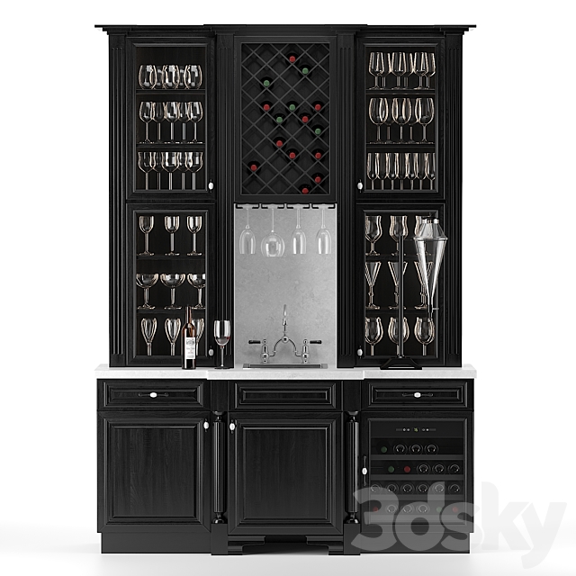 Wine cabinet with sink 3DSMax File - thumbnail 1