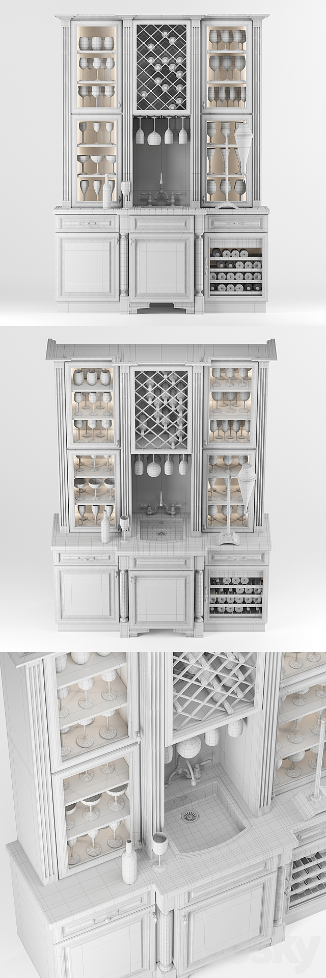 Wine cabinet with sink 3DSMax File - thumbnail 3