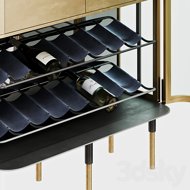 Wine cabinet_showcase. New Format Plano 3DS Max Model - thumbnail 2