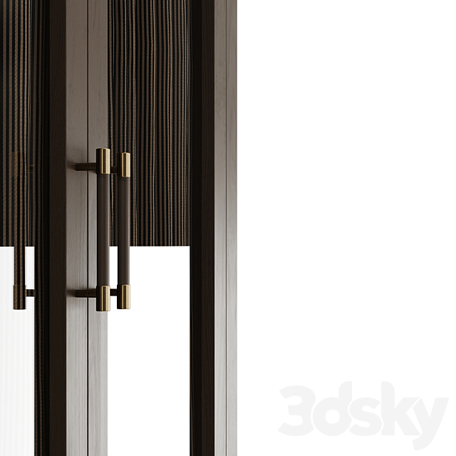 Wooden cabinet “Warm” with glass doors 3ds Max - thumbnail 2