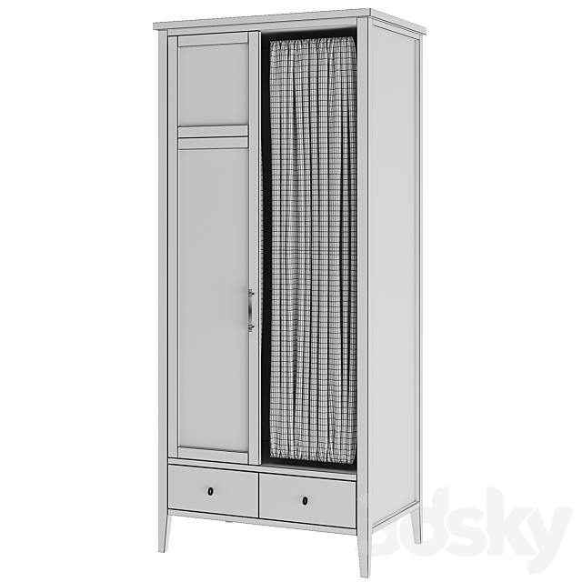 Wooden cabinet “Warm” with glass doors 3ds Max - thumbnail 3