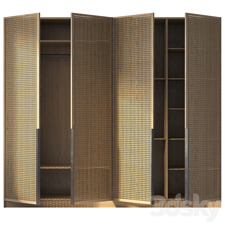 Wooden Wardrobe N002 3DS Max Model - thumbnail 2