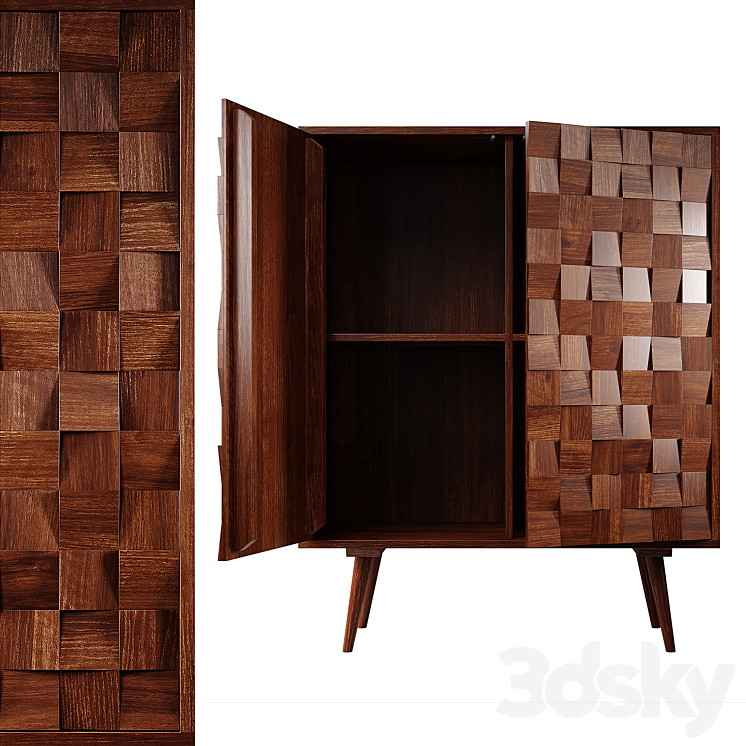 Zara Home – The sideboard with carved doors 3DS Max Model - thumbnail 1