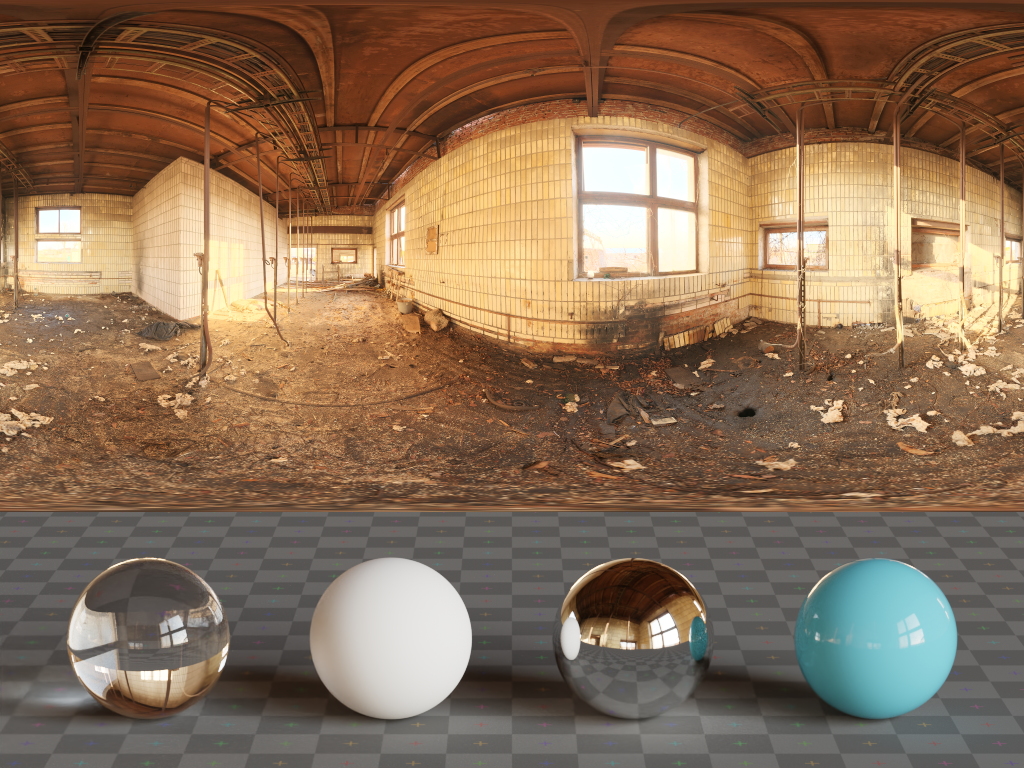 HDRI – Abandoned Tiled Room – urban - thumbnail 3