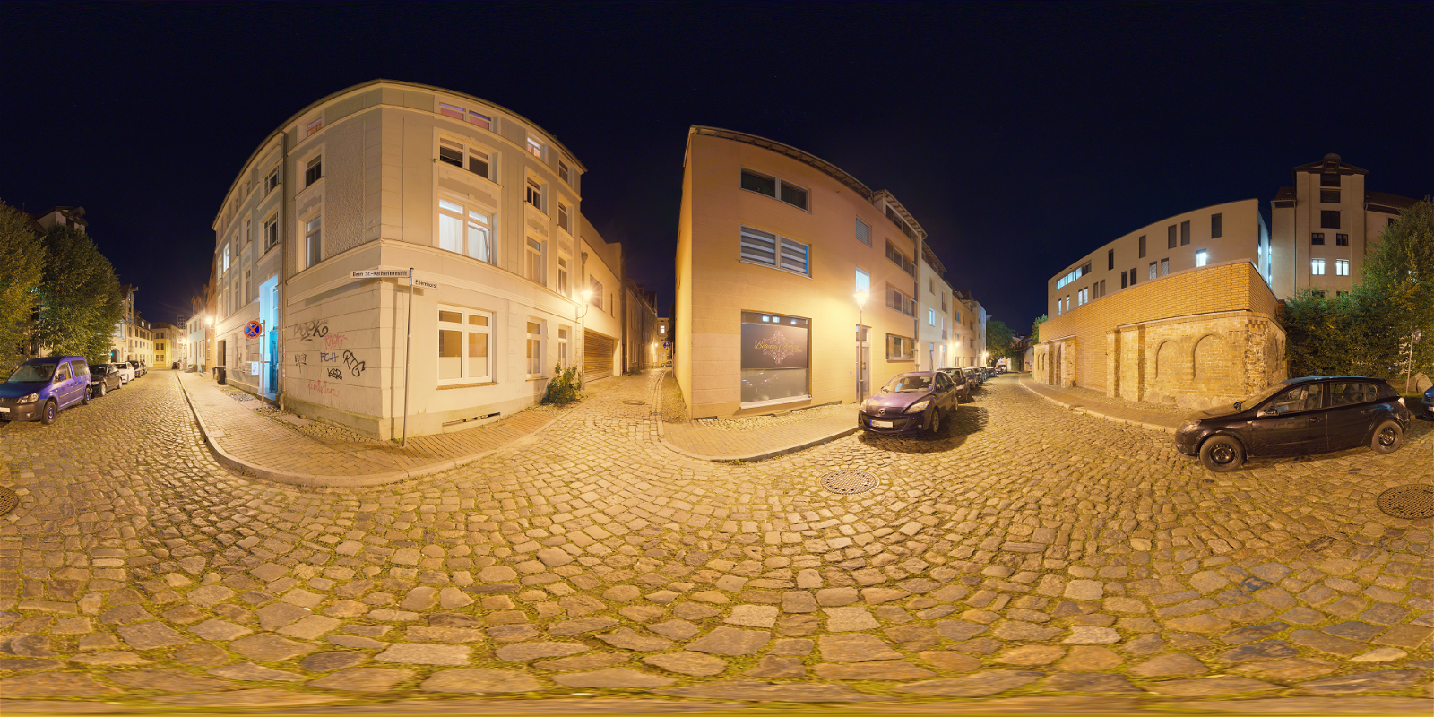 HDRI – Cobblestone Street Night – night - thumbnail 1