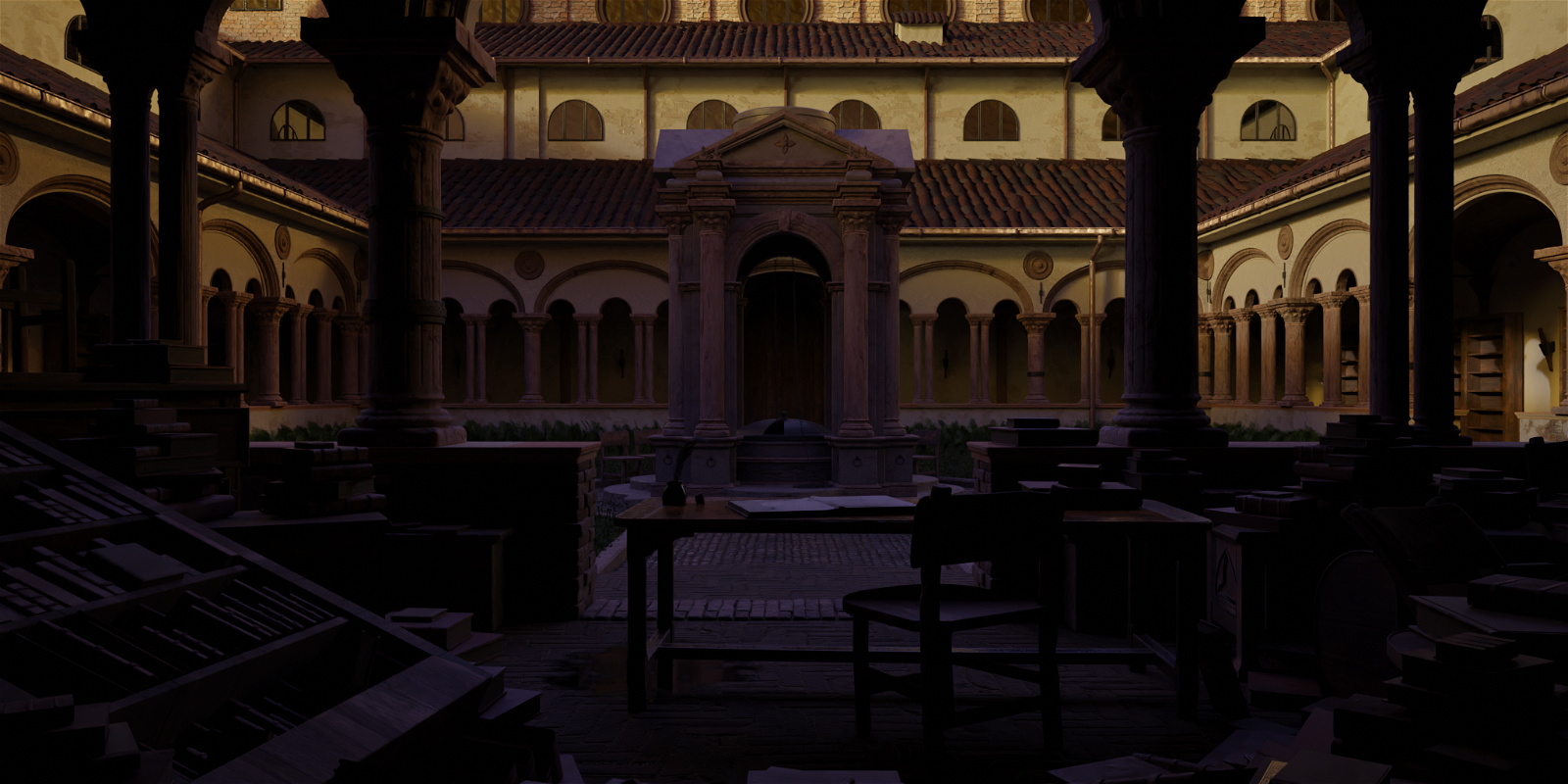 HDRI – Courtyard Night – urban - thumbnail 2